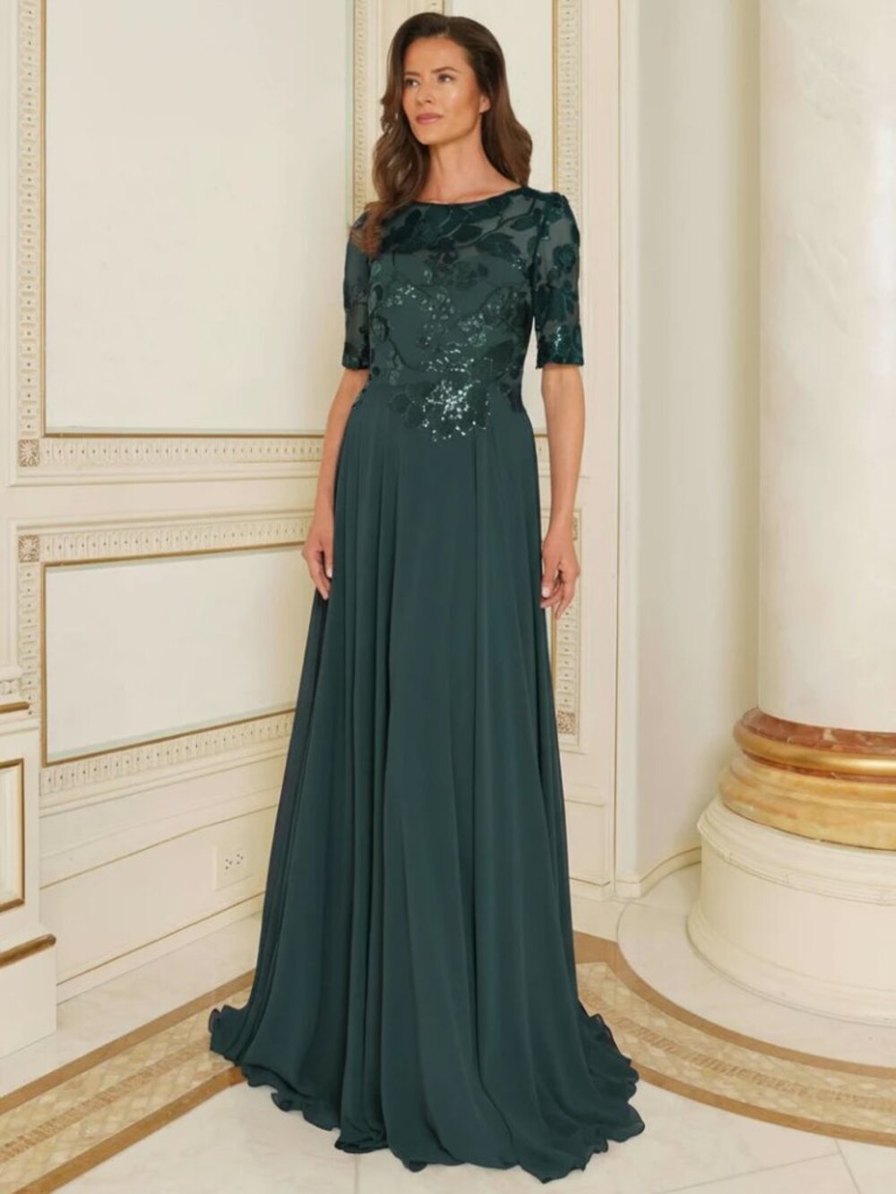Marsoni 286 Deep Green A Line Gown Size 22 NWT